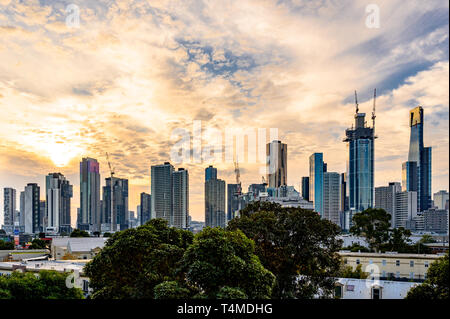 Melbourne skyline della città Foto Stock