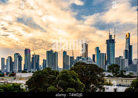 Melbourne skyline della città Foto Stock