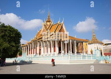La Pagoda d'argento all'interno del Palazzo Reale composto, Phnom Penh, Cambogia, Asia sud-orientale, Asia Foto Stock