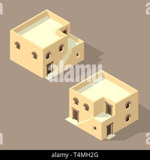 Isometrica casa araba Illustrazione Vettoriale