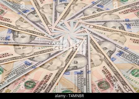 Mandala caleidoscopio dal denaro. Abstract denaro sfondo pattern raster ripetere mandala cerchio. Foto Stock