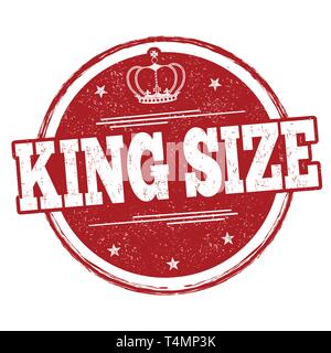 Letto king size segno o timbro su sfondo bianco, illustrazione vettoriale Illustrazione Vettoriale