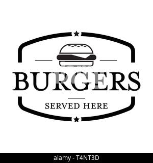 Burger timbro vintage Illustrazione Vettoriale