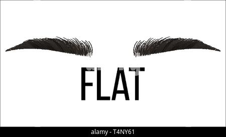 Piatto vettore alla moda disegnati a mano forma sopracciglia Illustrazione Vettoriale
