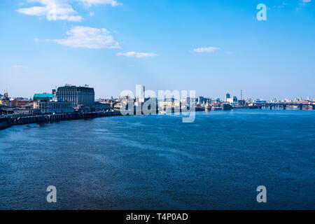 Kiev paesaggio con fiume Dnieper Foto Stock