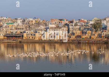 Lago di Pushkar, Pushkar, Rajasthan, India Foto Stock