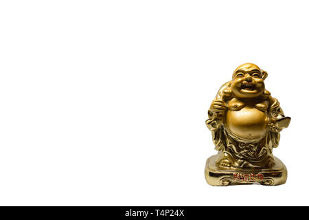 Piccola statuetta d'oro di Buddha Foto Stock