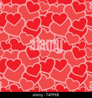 Modello senza giunture - cuori forme, red camouflage per tessuti, sfondi, tovaglie, stampe e disegni. Il file EPS (vettore) ha un modello che la SM Illustrazione Vettoriale