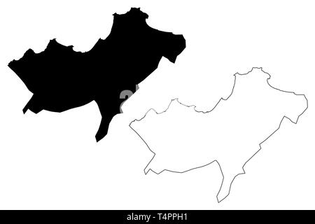 Oran provincia (province di Algeria, popoli Repubblica democratica di Algeria) mappa illustrazione vettoriale, scribble schizzo Oran mappa Illustrazione Vettoriale