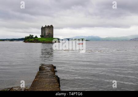 Castle Stalker, Loch Linnhe, Argyll and Bute, Highlands, Scozia, Regno Unito, Europa Foto Stock