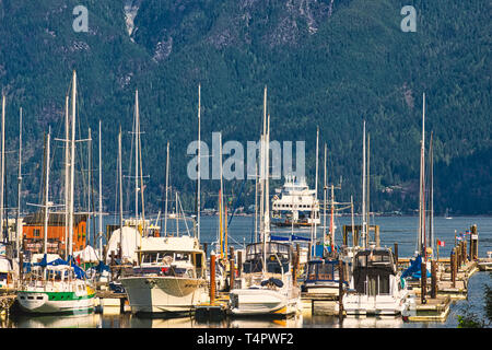 Paesaggi mozzafiato e paesaggi marini del Pacifico Nord Ovest dell isola di Bowen BC Canada vicino a Vancouver City Centre, arte della fotografia. Foto Stock