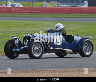 Mike James, Riley 12/4 TT Sprite replica, Silverstone trofeo Race, pre-guerra di auto sportive, VSCC, Formula Vintage, Silverstone, Northamptonshire, Inghilterra, Foto Stock