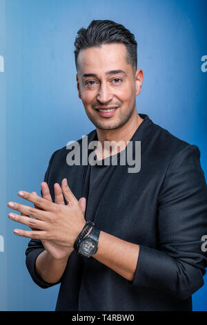 Leipzig, Germania. Xii Apr, 2019. Il mago Farid, registrato presso la MDR talk show 'Riverboat' su 12.04.2019 a Lipsia. Credito: Thomas Schulze/dpa-Zentralbild/ZB/dpa/Alamy Live News Foto Stock