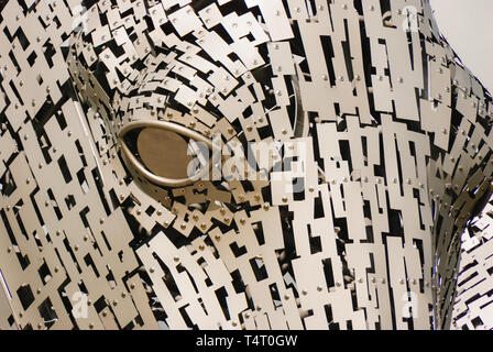 30 metro di altezza testa di cavallo sculture del Kelpies - Scozia - UK Foto Stock