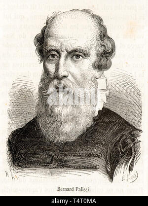 Bernard Palissy (c. 1510-1589), ritratto incisione, 1859 Foto Stock