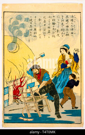 Bernard Palissy (c. 1510-1589), inventore della ceramica smaltata, Giapponese xilografia stampa, c. 1850-1900 Foto Stock