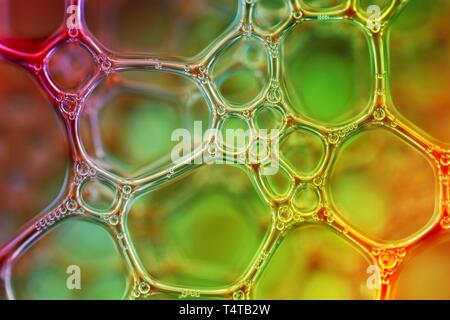 Bolle di sapone close up Foto Stock