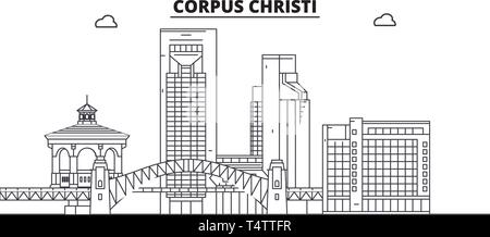 Il Corpus Domini , Stati Uniti, contorno sullo skyline di viaggio illustrazione vettoriale. Illustrazione Vettoriale