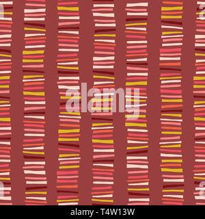 Abstract femminile seamless sfondo vettoriale. Strisce verticali pattern. Abstract infantile colorato doodle sfondo. Illustrazione Vettoriale