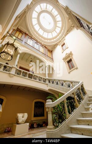 Il Museu Fundación Juan March, escalera de la Antigua Casa señorial può Gallard del Canyar, siglo XVII, Palma di Maiorca, isole Baleari, Spagna, Europa. Foto Stock