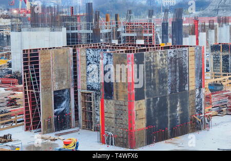 Il cantiere nella vita della città di Milano, Lombardia. Foto Stock