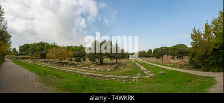 Rovine dell antica Olimpia. Greco sito archeologico. La Grecia Foto Stock