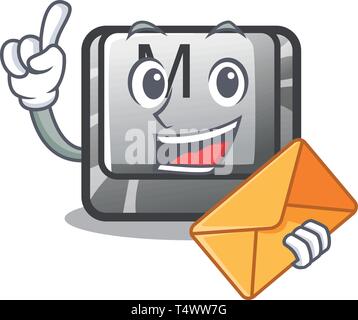 Con il tasto Busta M nella forma dei caratteri Illustrazione Vettoriale