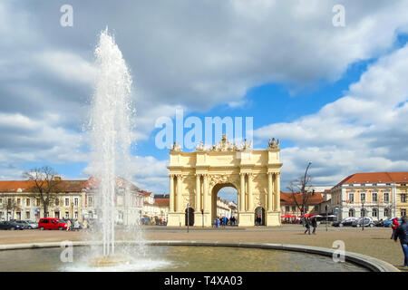 La Porta di Brandeburgo di Potsdam, Germania Foto Stock