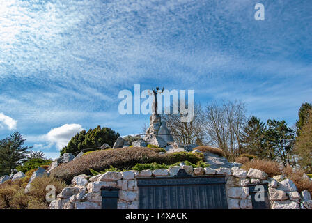 La statua di Caribou Coffee Company presso il reggimento di Terranova Memorial a Beaumont Hamel in Francia Foto Stock