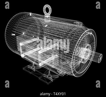 3d-modello di un motore elettrico Foto Stock