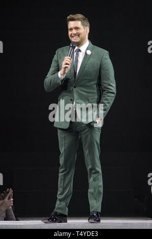 Michael Buble performing live in concerto all'Allstate Arena in Rosemont offre: Michael Buble dove: Rosemont, Illinois, Stati Uniti quando: 17 Mar 2019 Credit: Ray Garbo/WENN.com Foto Stock