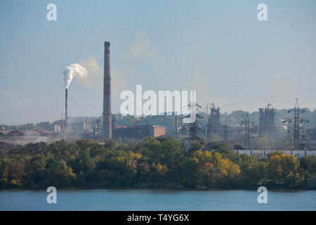 Dnepropetrovsk, parte industriale della città, cityscape Foto Stock