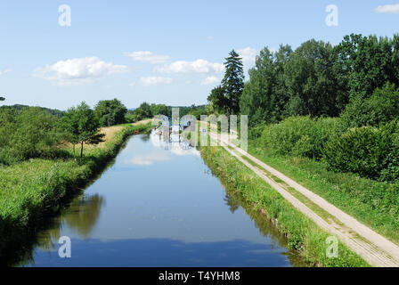 Piano inclinato in Katy, Polonia. Il 2 luglio 2008, uno dei cinque, a 84 km lungo Kanal Elblaski (Elblag Canal) progettato nel 1825 al 1844 di Georg Steenke e Foto Stock