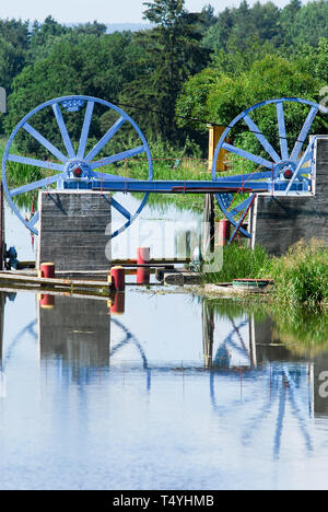 Piano inclinato in Katy, Polonia. Il 2 luglio 2008, uno dei cinque, a 84 km lungo Kanal Elblaski (Elblag Canal) progettato nel 1825 al 1844 di Georg Steenke e Foto Stock