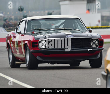 Craig Davies, Ford Mustang Boss 302, Gerry Marshall Sprint, gruppo 1 carrozze salone, dal 1970 al 1982, 77th Assemblea dei Soci, Goodwood, West Sussex, in Inghilterra una Foto Stock