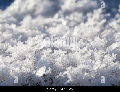Cristalli di neve close-up Foto Stock