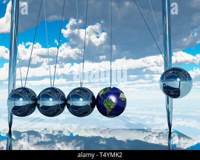 Newton culla messa a terra Foto Stock