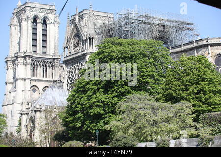 19 apr 2019 - Parigi, Francia - Notre Dame de Paris dopo aprile xv Fire Foto Stock