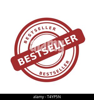 Timbro di gomma vettore best-seller sullo sfondo bianco. Illustrazione Vettoriale