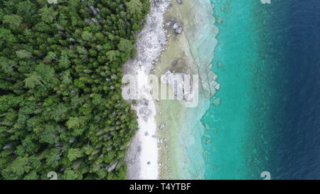 Bellissima Penisola di Bruce in Canada dal cielo (Prime immagini) Foto Stock