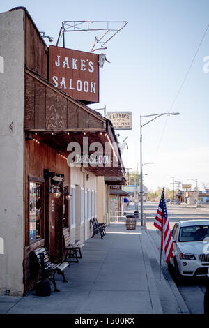 Jakes Saloon nello storico villaggio di Lone Pine - Lone Pine CA, Stati Uniti d'America - 29 Marzo 2019 Foto Stock