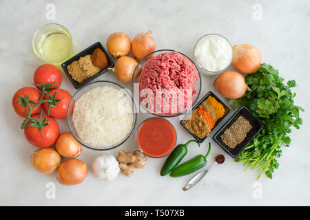 Kofta Curry ingredienti Foto Stock
