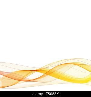 Abstract di colore arancione wave design elemento. Abstract liscia colore vettore ondulate. Foto Stock