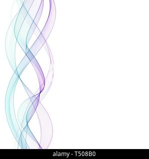 Abstract sfondo vettoriale con liscia colore onda. Blue linee ondulate Foto Stock