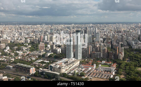 Vista aerea della città di Buenos Aires e di polizia di Palermo. Foto Stock