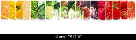 Colorata frutta e verdura. Il cibo fresco collage Foto Stock