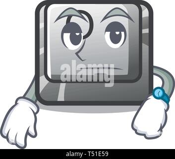 In attesa pulsante o installato sul computer mascotte Illustrazione Vettoriale