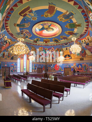 Interno dell'annunciazione cattolica bizantina chiesa su faranno cuocere Road a Homer Glen, Illinois Foto Stock