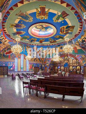 Interno dell'annunciazione cattolica bizantina chiesa su faranno cuocere Road a Homer Glen, Illinois Foto Stock