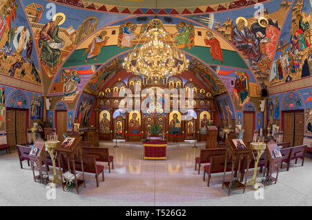 Interno dell'annunciazione cattolica bizantina chiesa su faranno cuocere Road a Homer Glen, Illinois Foto Stock